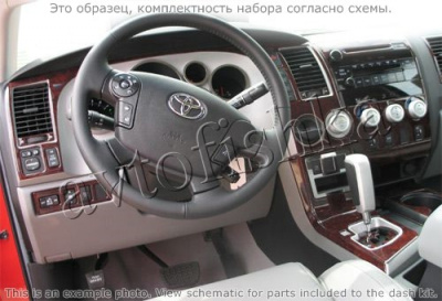 Декоративные накладки салона Toyota Tundra 2007-н.в. полный набор, Bucket Seats, ручной AC Control